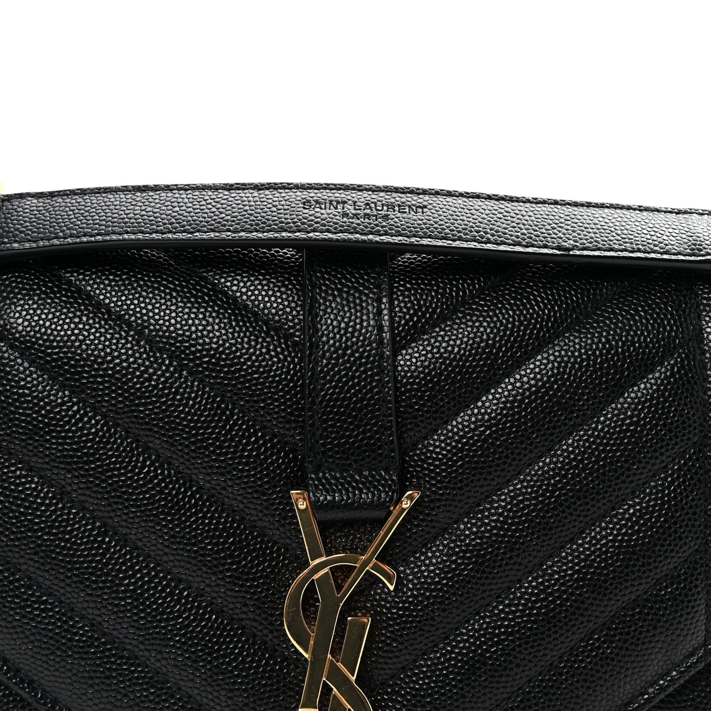 Grain De Poudre Textured Mixed Matelasse Triquilt Medium Monogram Satchel Black
