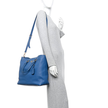 Prada Vitello Daino Tote Cobalto 2 of 9