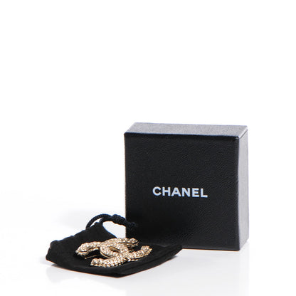 Chanel Crystal CC Brooch Light Gold 5 of 5