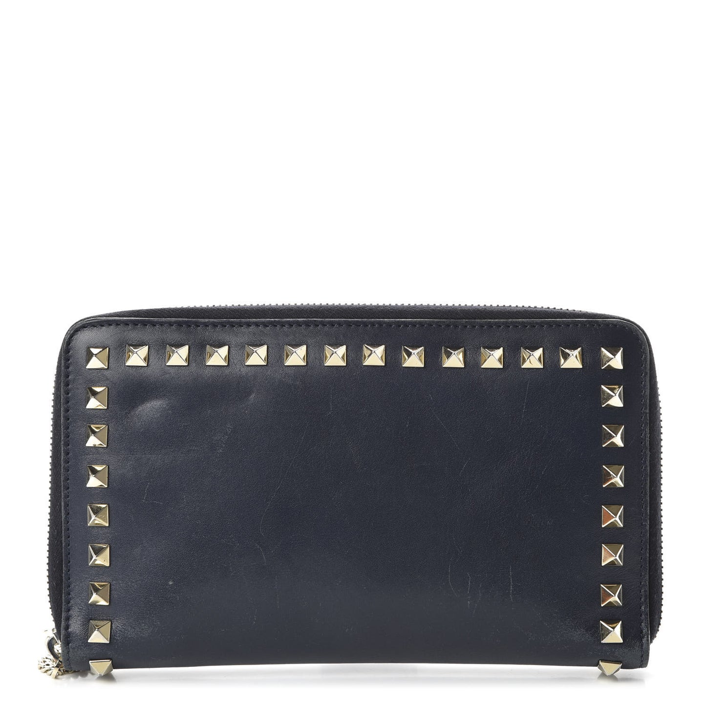 Nappa Rockstud Organizer Zip Around Wallet Marine