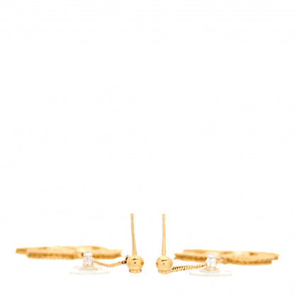 Chanel CC Drop Earrings Matte Gold 3 of 4