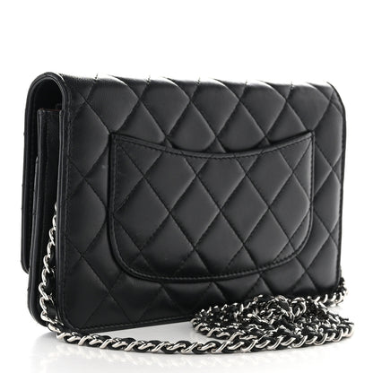 Chanel Lambskin Quilted Wallet On Chain WOC Black 3 of 14