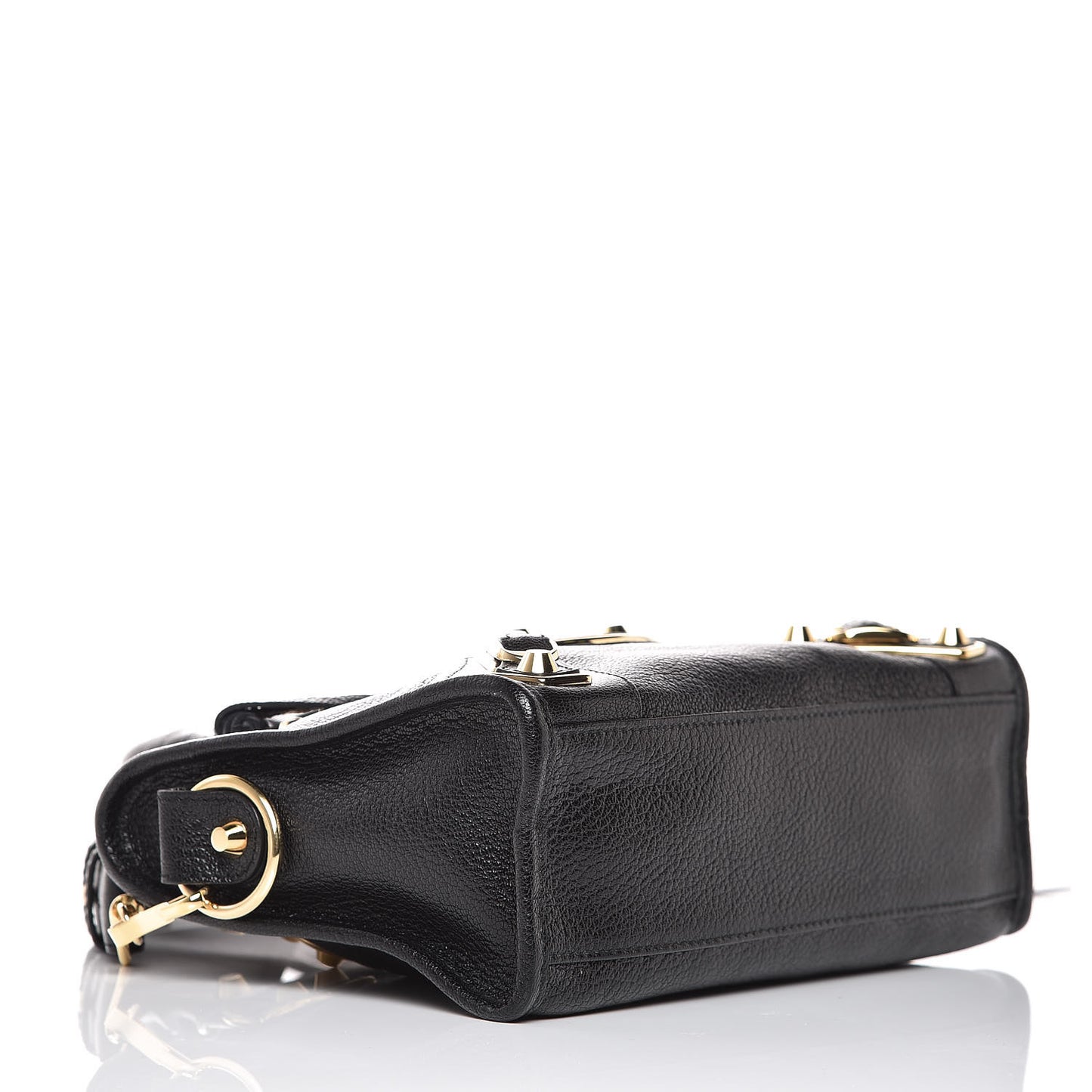 Chevre Gold Metallic Edge Hardware Mini City Black