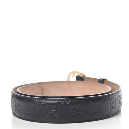 Gucci Guccissima Signature Interlocking G 37mm Belt 90 36 Black 3 of 6