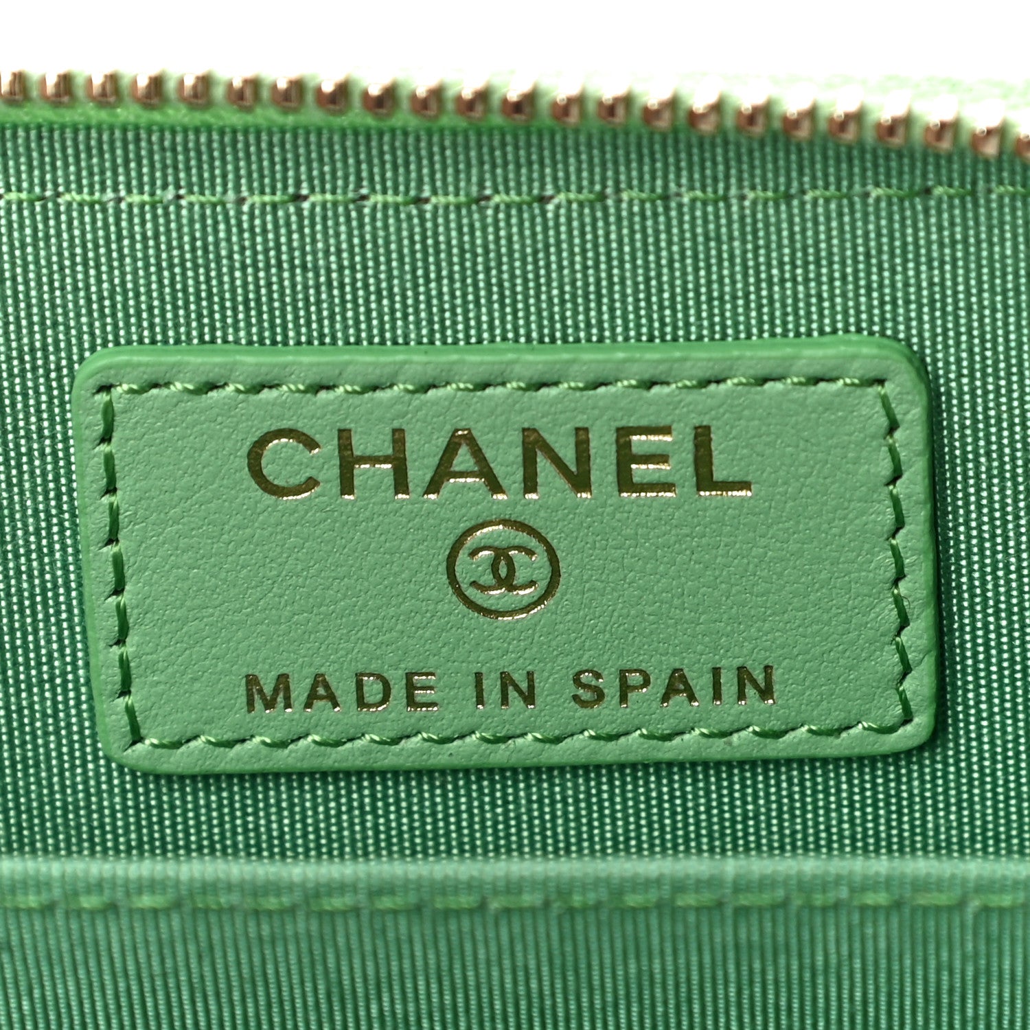 Chanel Lambskin Quilted 19 Zip Around Coin Purse Wallet Green 6 of 11