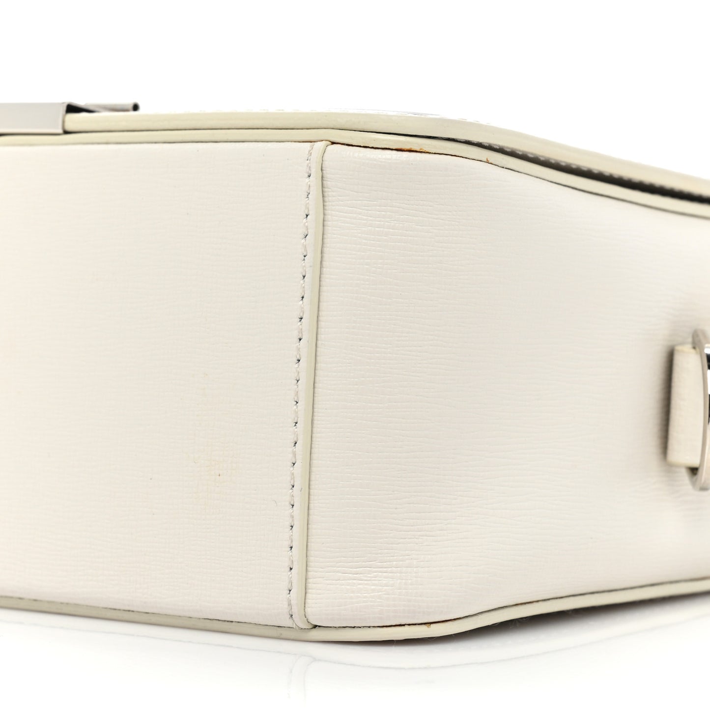 Calfskin Diag Flap Bag White Black