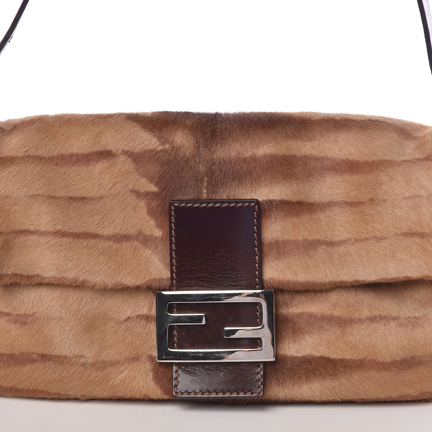 Fendi Calf Hair Zebra Print Baguette Brown 14 of 15