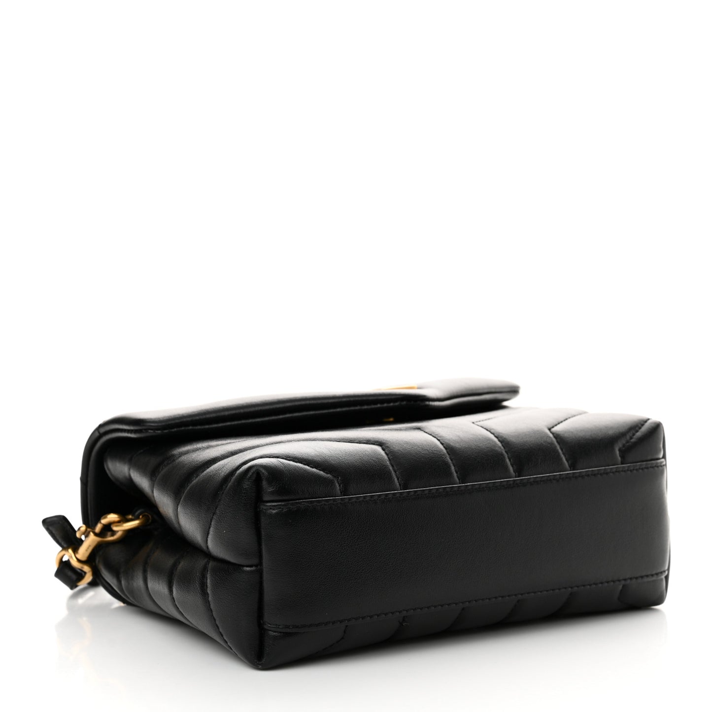 Calfskin Y Quilted Monogram Toy Loulou Crossbody Bag Black