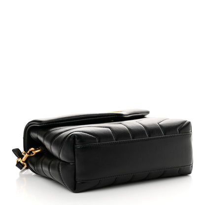 Saint Laurent Calfskin Y Quilted Monogram Toy Loulou Crossbody Bag Black 3 of 11