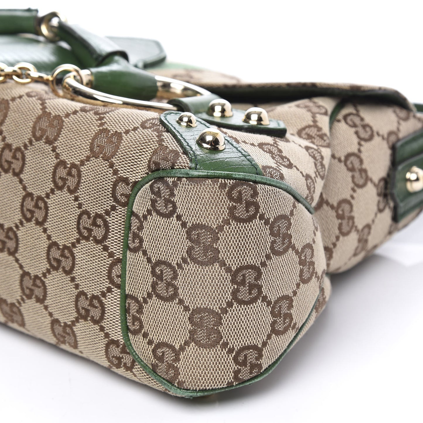Monogram Horsebit Web Flap Bag Green