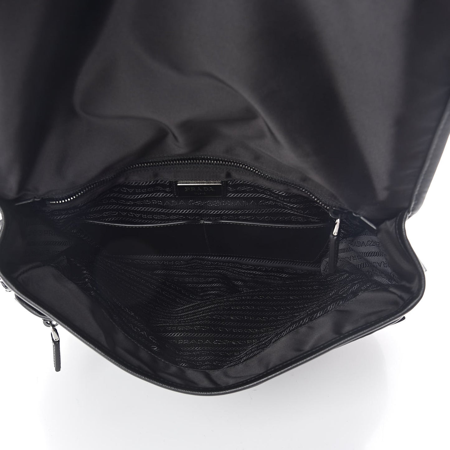 Tessuto Nylon Saffiano Messenger Satchel Black
