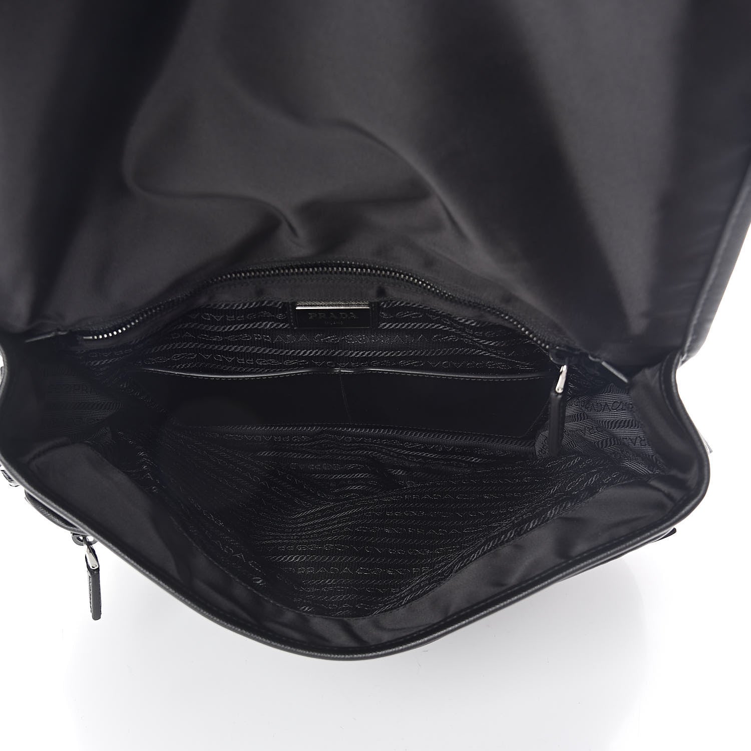 Prada Tessuto Nylon Saffiano Messenger Satchel Black 5 of 8
