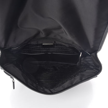 Prada Tessuto Nylon Saffiano Messenger Satchel Black 5 of 8
