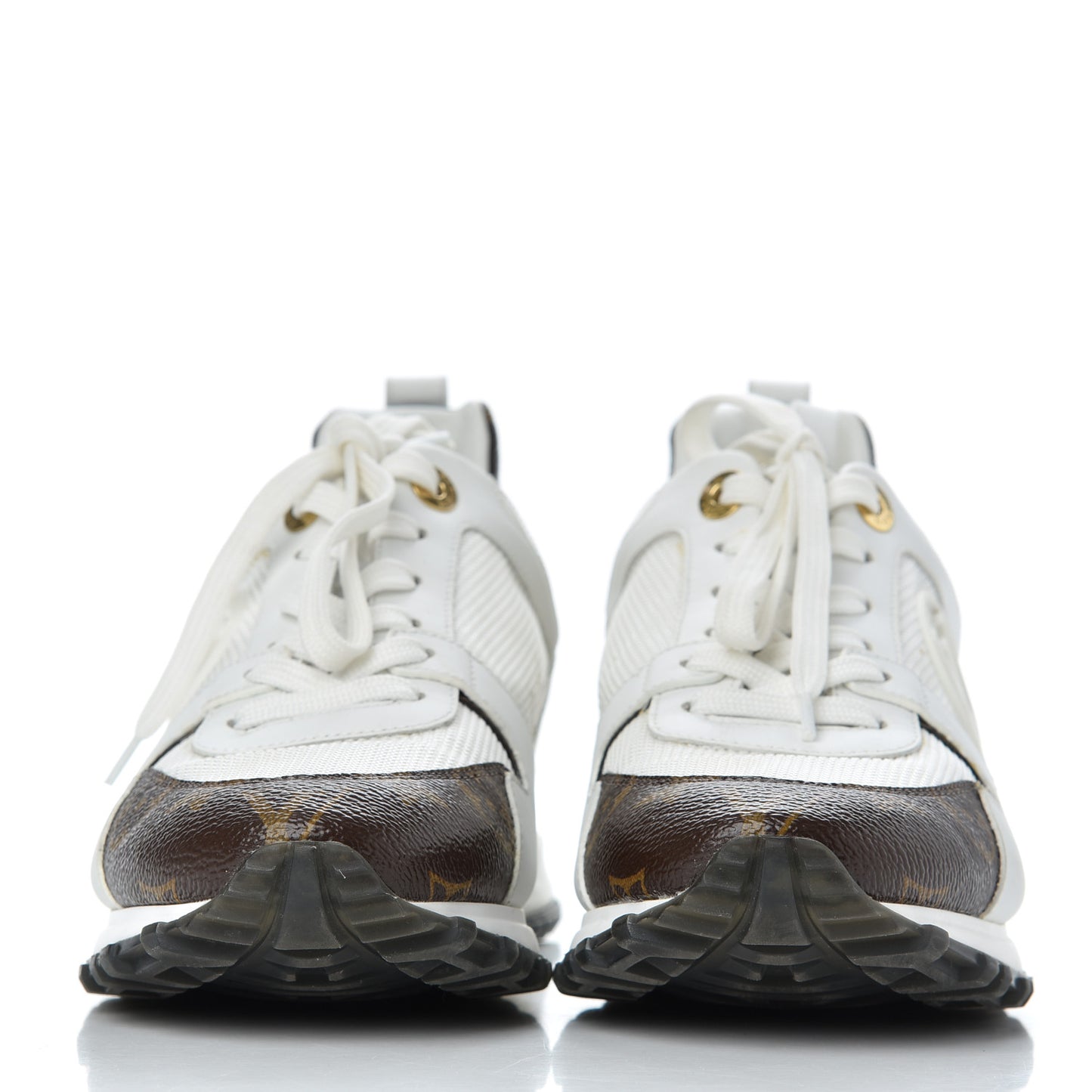 Suede Monogram Run Away Sneakers 37 White