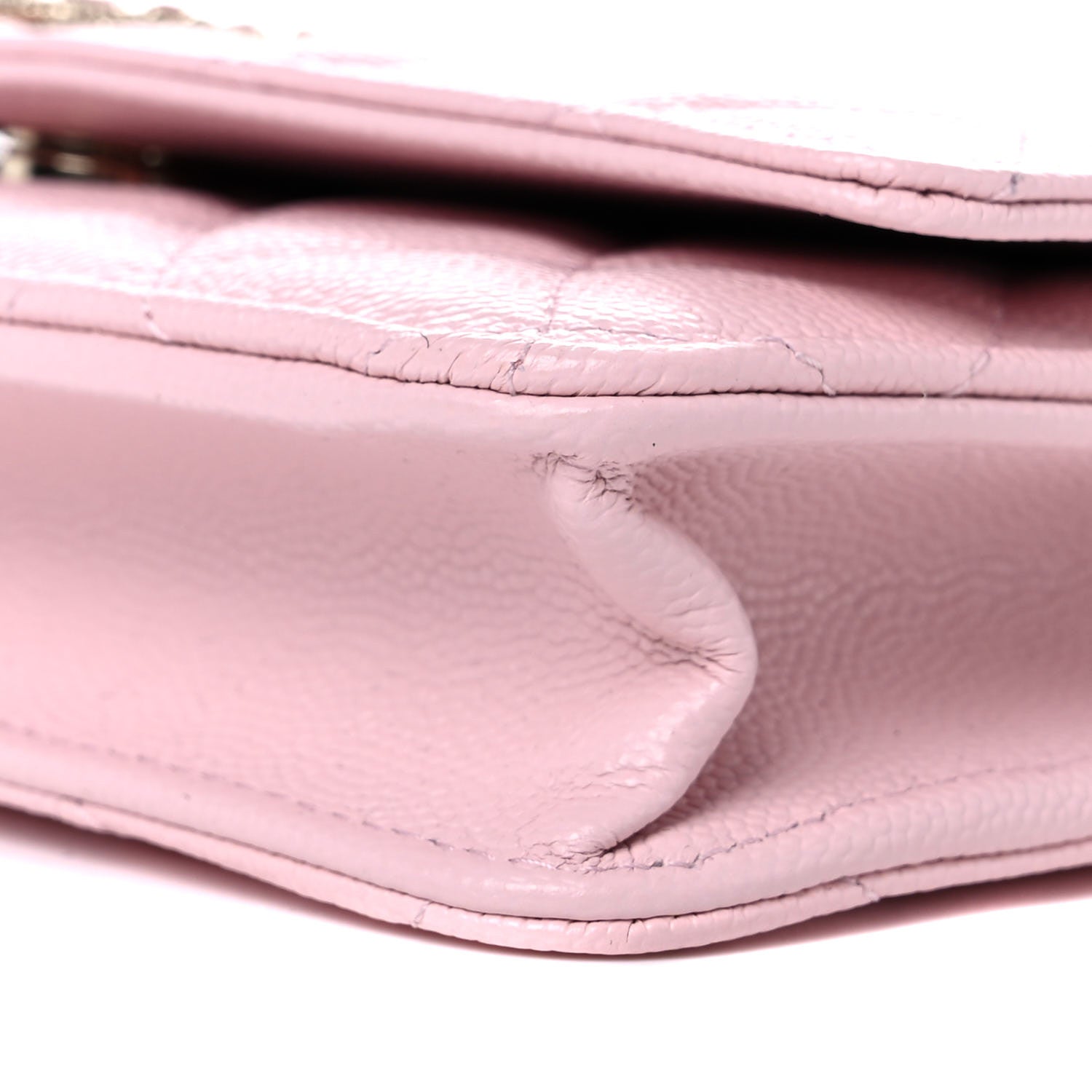 Chanel Caviar Quilted Crystal CC Wallet On Chain WOC Light Pink 10 of 11