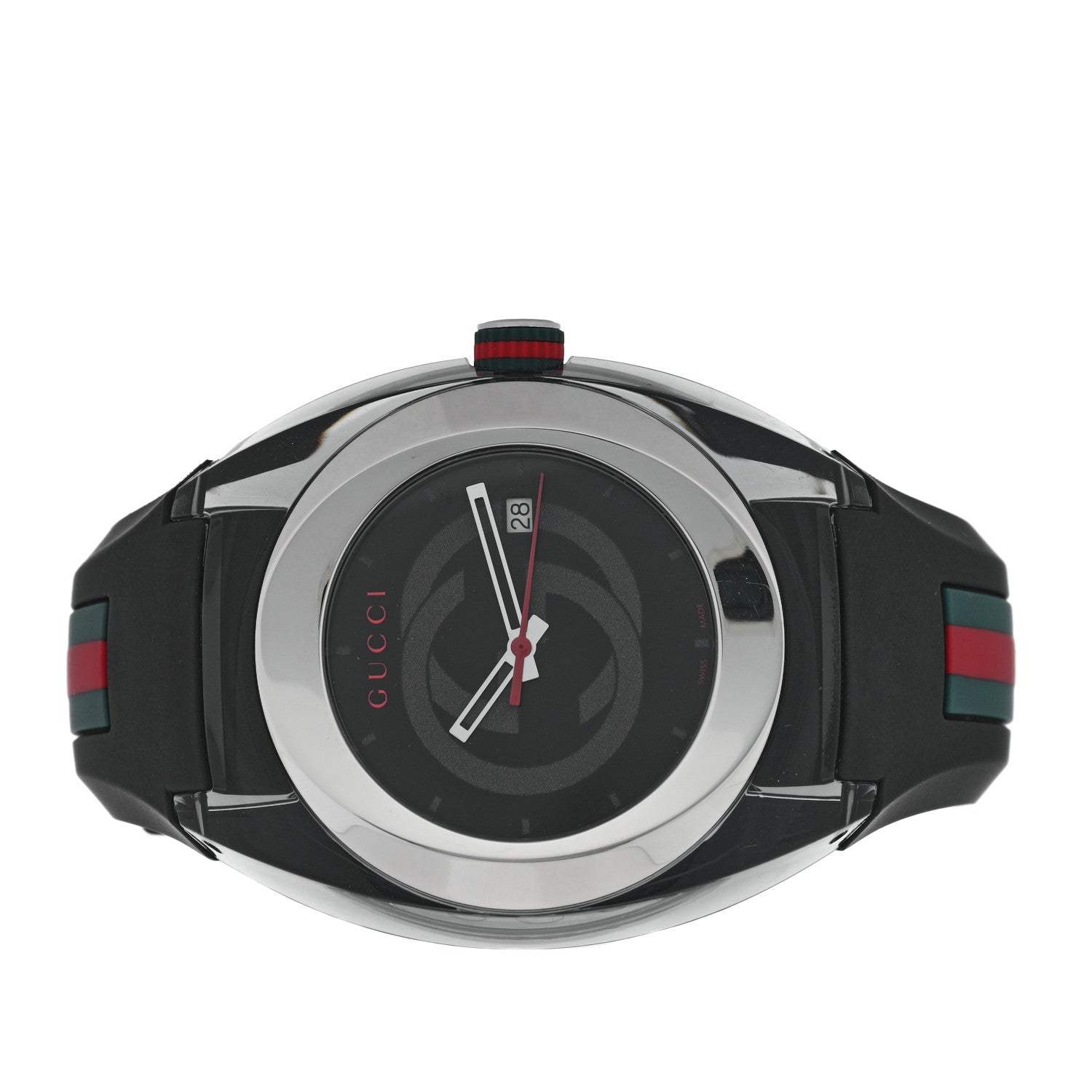 Gucci Stainless Steel Rubber 46mm Sync Web Quartz Watch Black 2 of 5