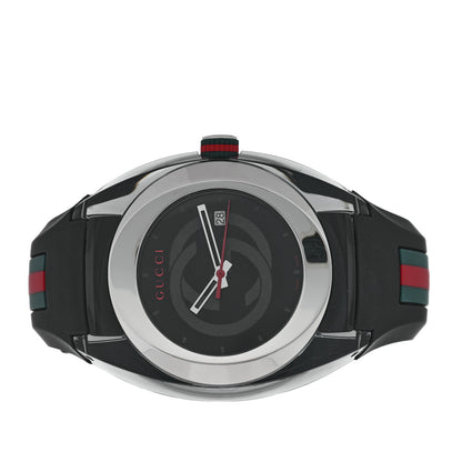 Gucci Stainless Steel Rubber 46mm Sync Web Quartz Watch Black 2 of 5