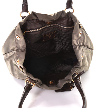 Prada Tessuto Nylon Jacquard Logo Tote Fumo 4 of 11