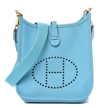 Hermes Taurillon Clemence Evelyne TPM Bleu Du Nord 1 of 9