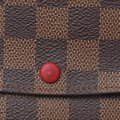 Louis Vuitton Damier Ebene Emilie Wallet Red 9 of 10