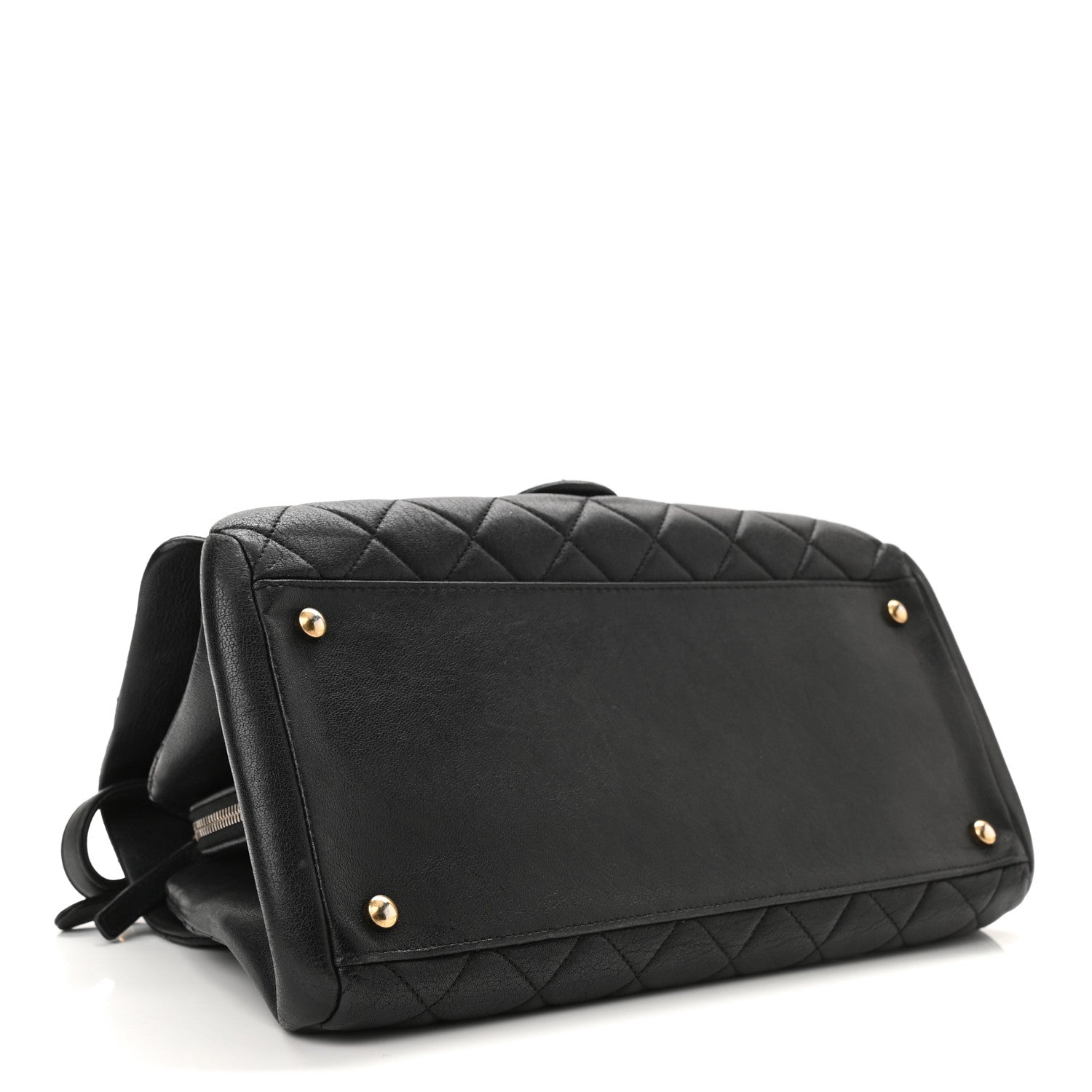 Chanel Shiny Sheepskin Quilted Large Trapezio Flap Black 4 of 10