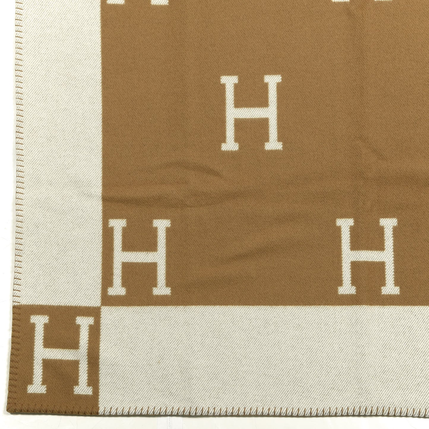 Wool Cashmere Avalon Blanket Ecru Camel
