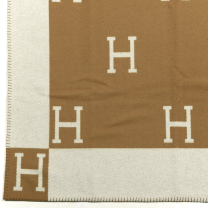 Hermes Wool Cashmere Avalon Blanket Ecru Camel 2 of 3