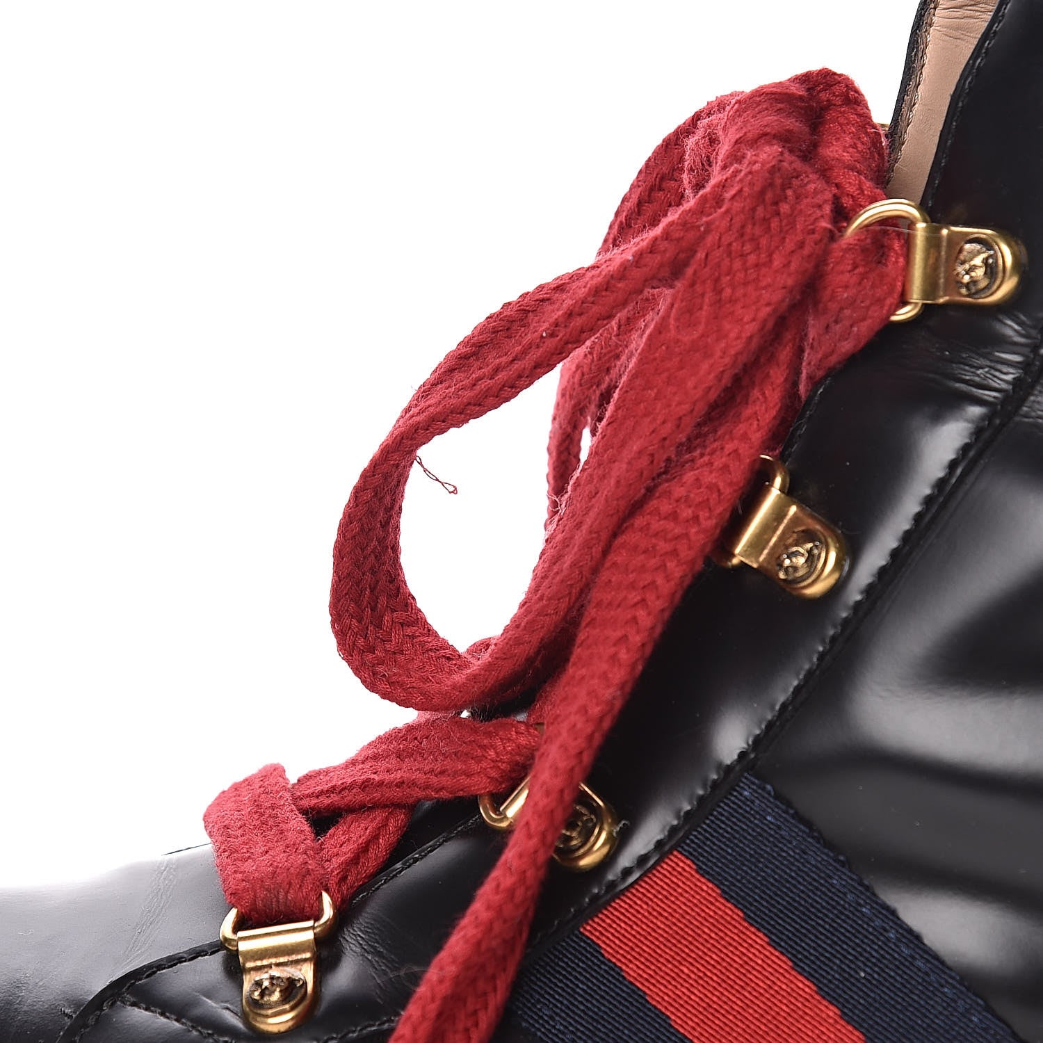 Gucci Calfskin Rainbow Trip Lace Up Combat Boots 39.5 Black 13 of 14
