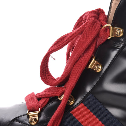 Gucci Calfskin Rainbow Trip Lace Up Combat Boots 39.5 Black 13 of 14