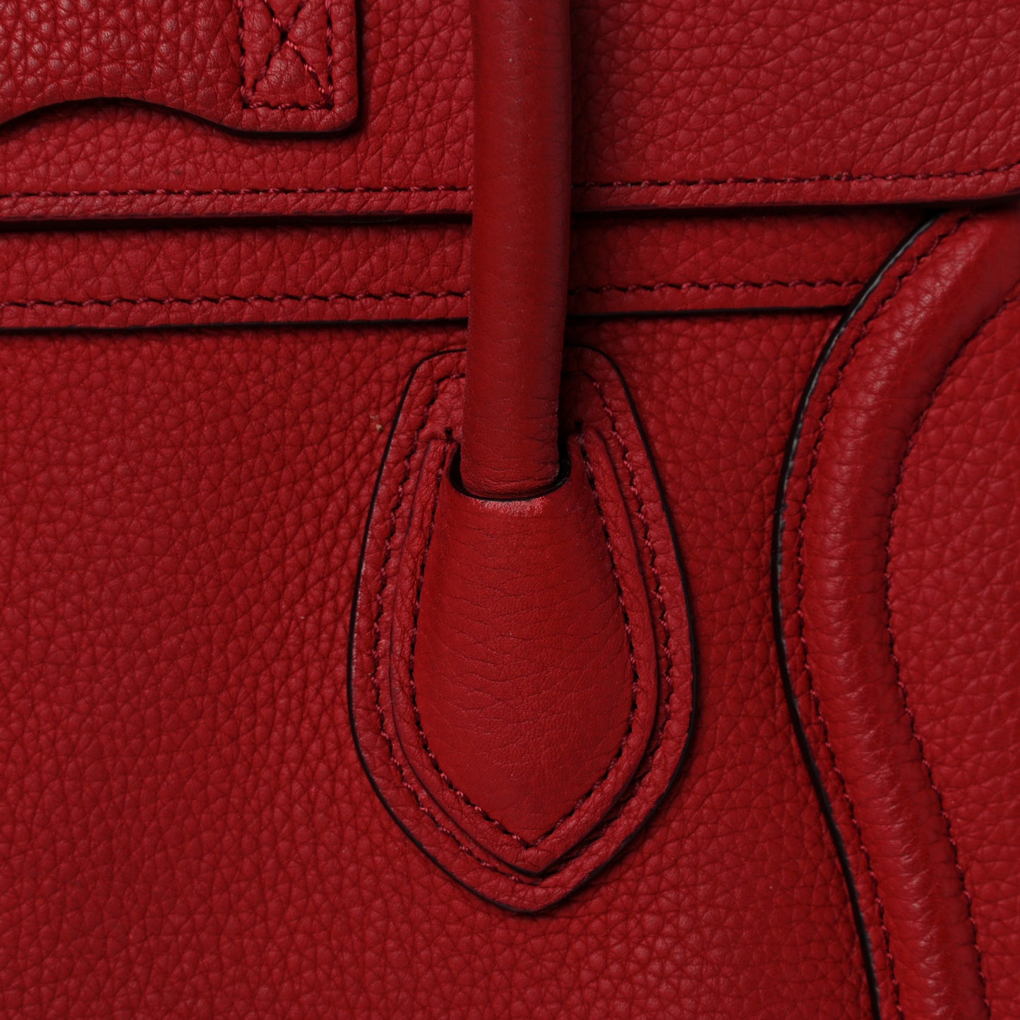 Drummed Calfskin Nano Luggage Red