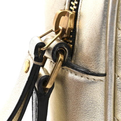 Saint Laurent Metallic Calfskin Matelasse Monogram Lou Camera Bag Platino 12 of 12