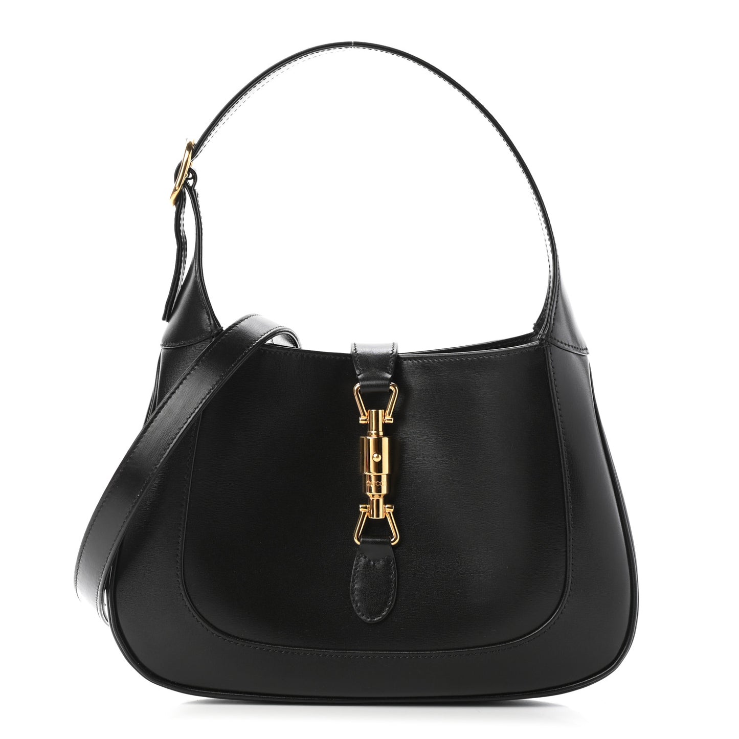 Boarded Dyana Lux Calfskin Small Jackie 1961 Hobo Black