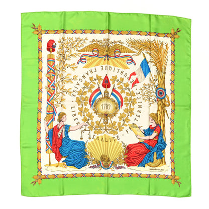 Hermes Silk Republique Francaise Liberte Egalite Fraternite 1789 Scarf 90 1 of 7