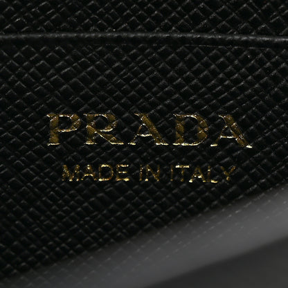 Prada Saffiano Shine Monochrome Mini Flap Crossbody Wristlet Bag Black 6 of 11