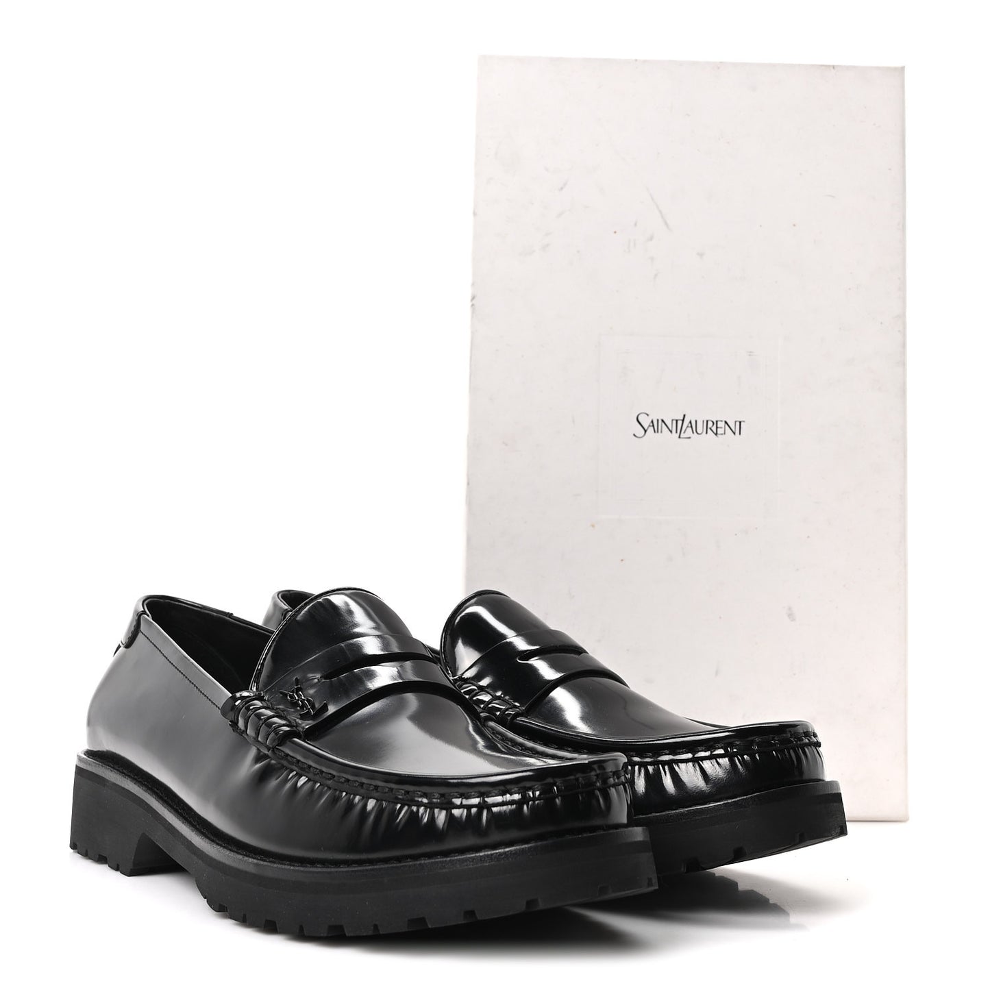Glazed Calfskin Mens Master Le Loafer 15 Moccassins 43 Black