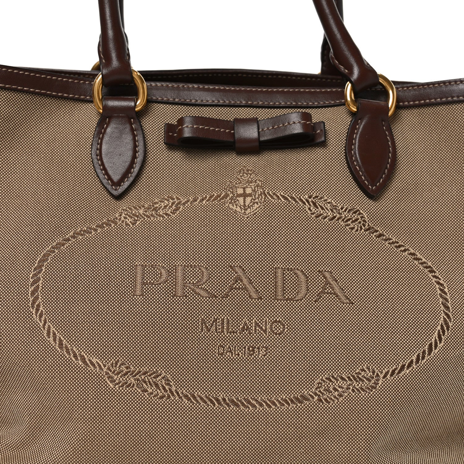 Prada Jacquard Logo Tote Corda Bruciato 7 of 9