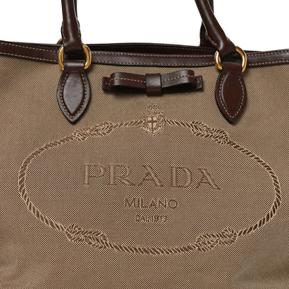 Prada Jacquard Logo Tote Corda Bruciato 7 of 9