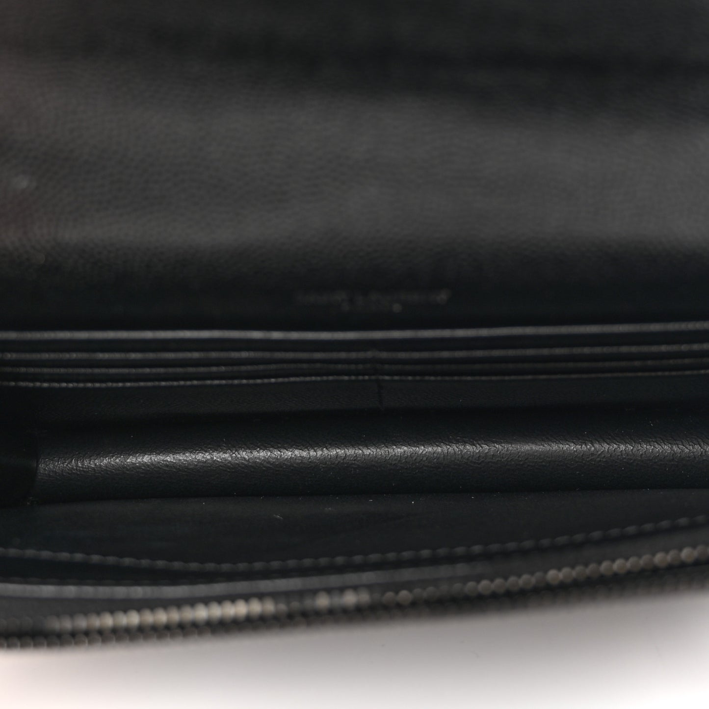 Grain De Poudre Matelasse Chevron Monogram Monochrome Envelope Chain Wallet Black