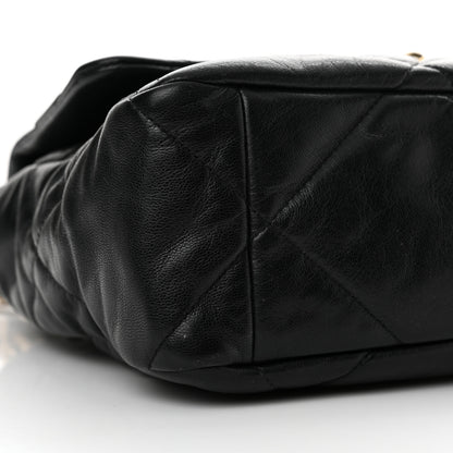 Chanel Shiny Goatskin Quilted Large Chanel 19 Flap Black 9 of 16