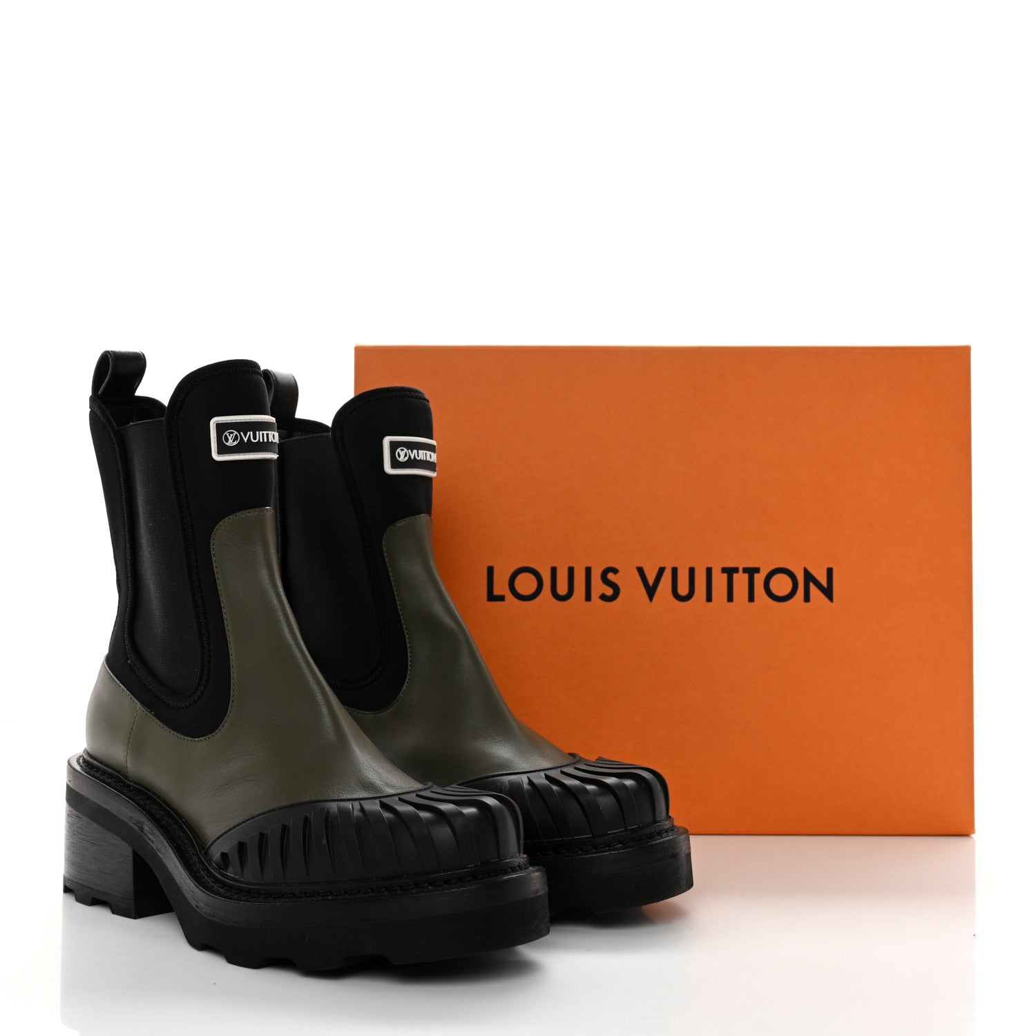 Louis Vuitton Calfskin Beaubourg Ankle Boots 39 Black Green 11 of 11