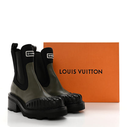 Louis Vuitton Calfskin Beaubourg Ankle Boots 39 Black Green 11 of 11
