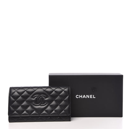 Chanel Lambskin Quilted Large Diamond CC Flap Wallet Black 14 of 14