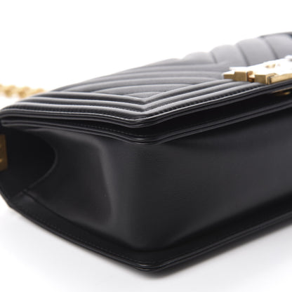 Chanel Calfskin Chevron Quilted Medium Boy Flap Black 6 of 12