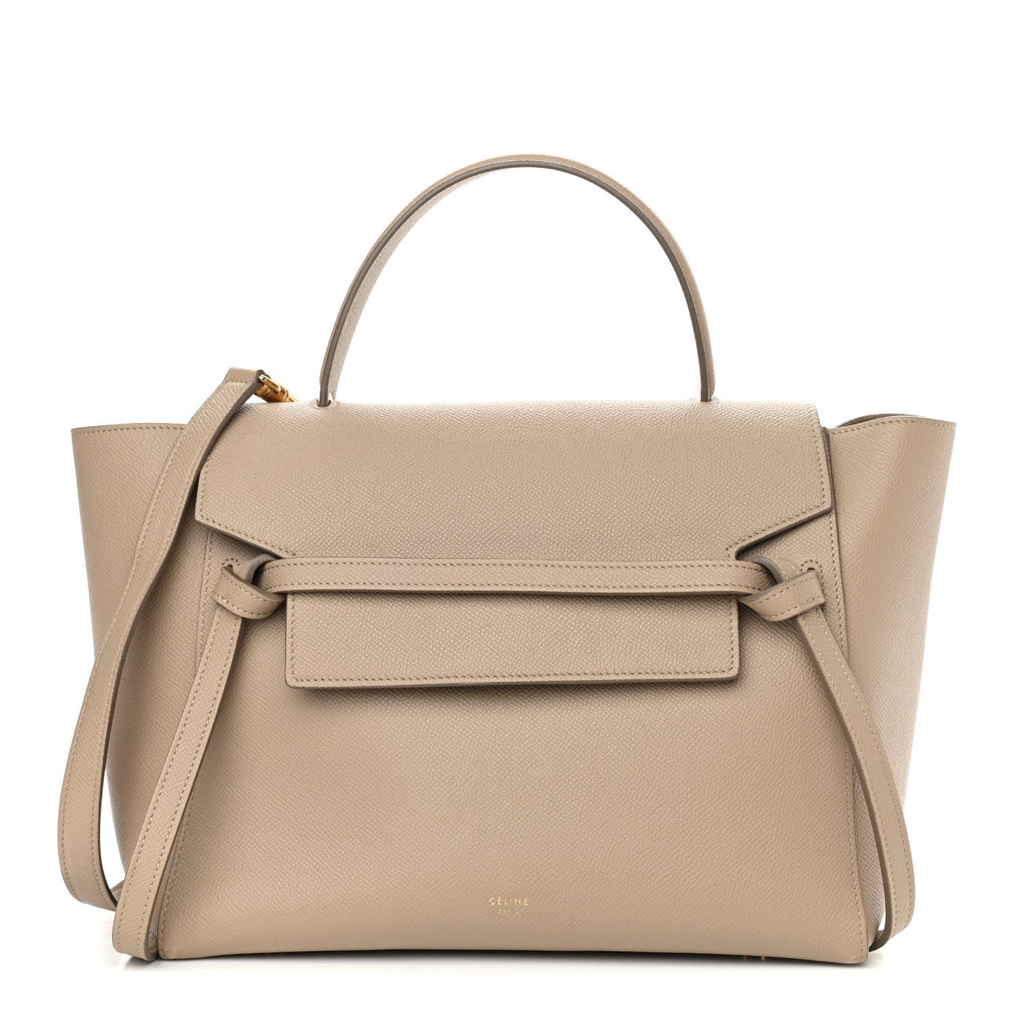 Grained Calfskin Mini Belt Bag Light Taupe