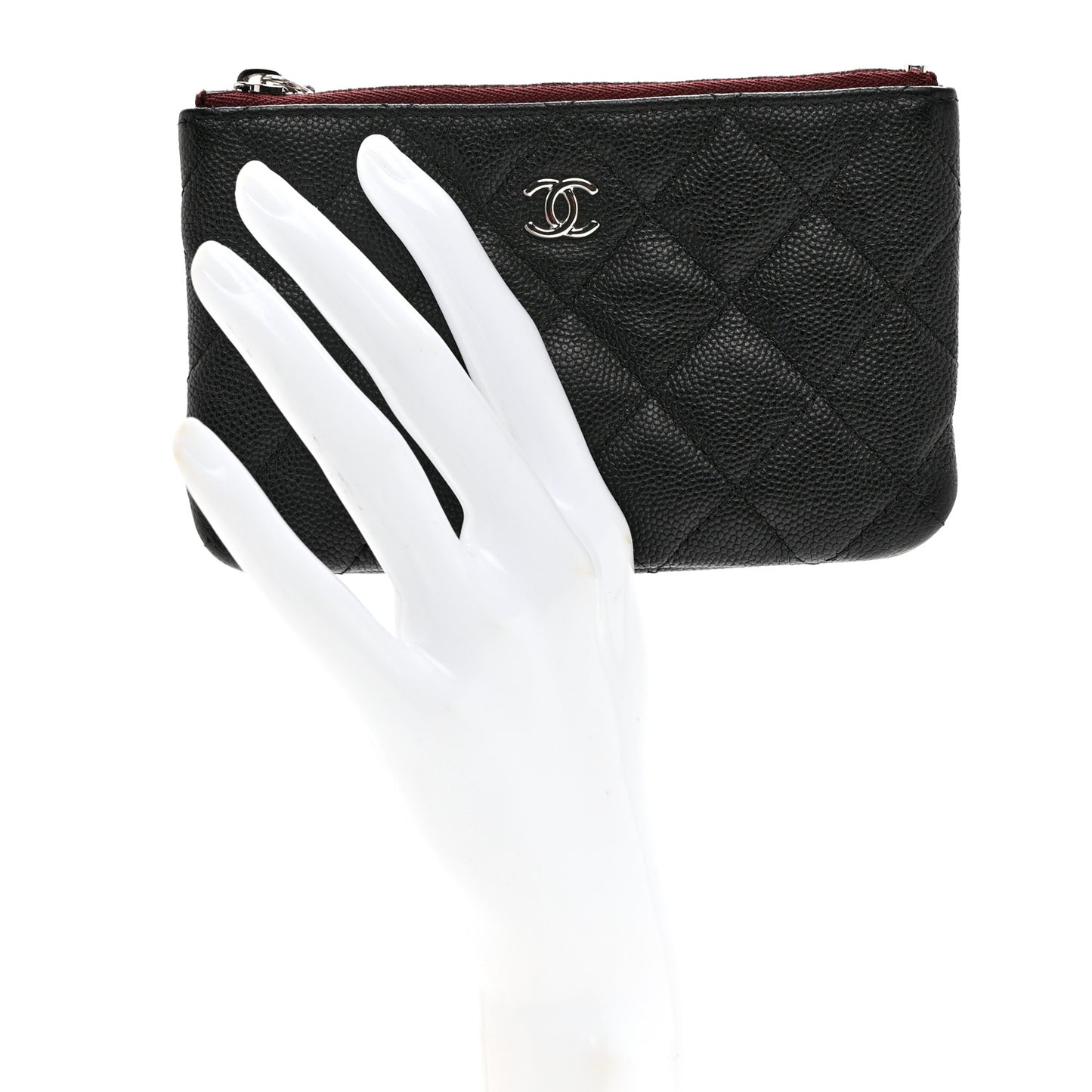 Caviar Quilted Small Cosmetic Case Black