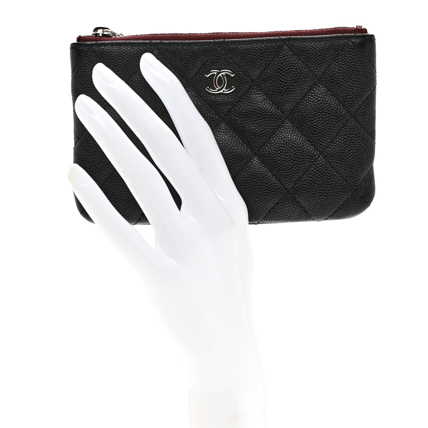 Chanel Caviar Quilted Small Cosmetic Case Black 2 of 8