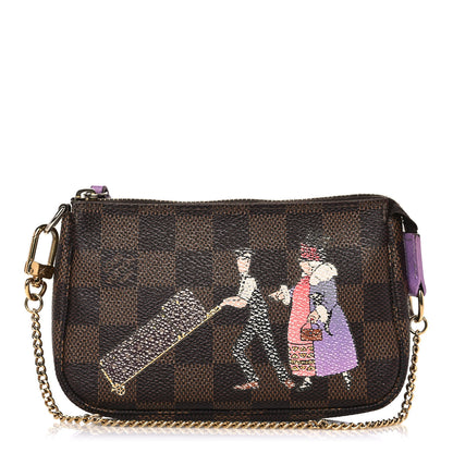 Louis Vuitton Damier Ebene Illustre Mini Pochette Accessories Violet 1 of 12