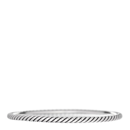 David Yurman Sterling Silver 4mm Cable Classics Bangle Bracelet 3 of 4