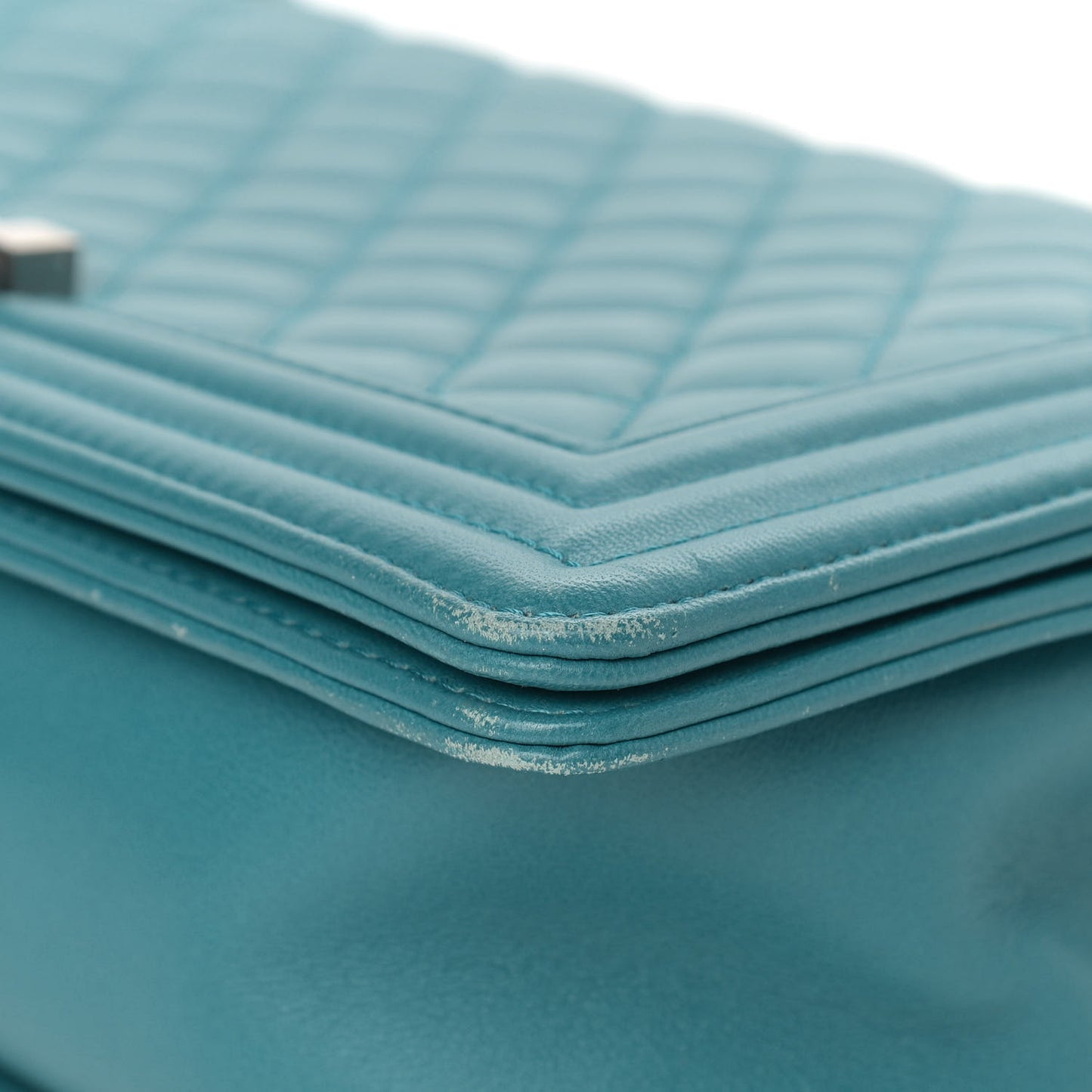 Lambskin Quilted New Medium Boy Flap Turquoise