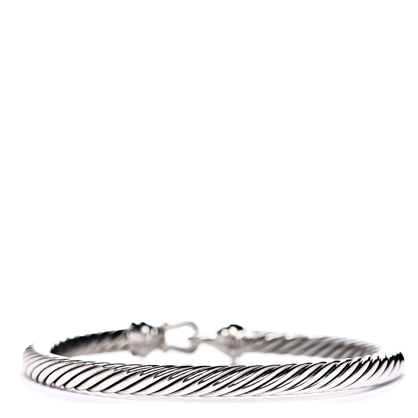 Sterling Silver 18K Yellow Gold 5mm Cable Classic Buckle Bracelet